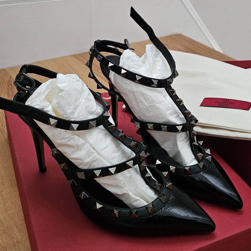 Valentino Garavani Rockstud Ankle Strap Heels